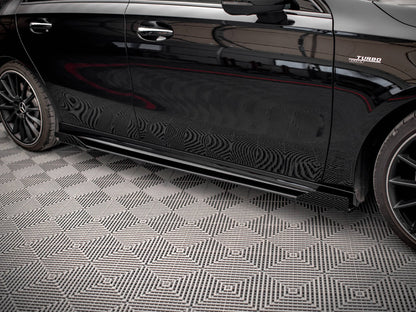 Maxton Design Street PRO Side Skirts Diffusers + Flaps Mercedes A35 AMG / AMG-Line Aero Pack W177