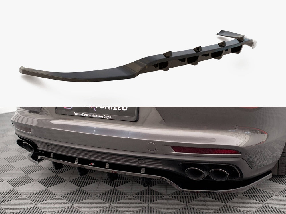 Maxton Design Rear Splitter (Vertical Bars) Porsche Panamera Turbo S E-Hybrid / Panamera E-Hybrid / Panamera 4S 971