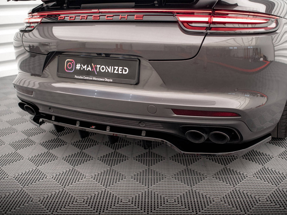 Maxton Design Rear Splitter (Vertical Bars) Porsche Panamera Turbo S E-Hybrid / Panamera E-Hybrid / Panamera 4S 971