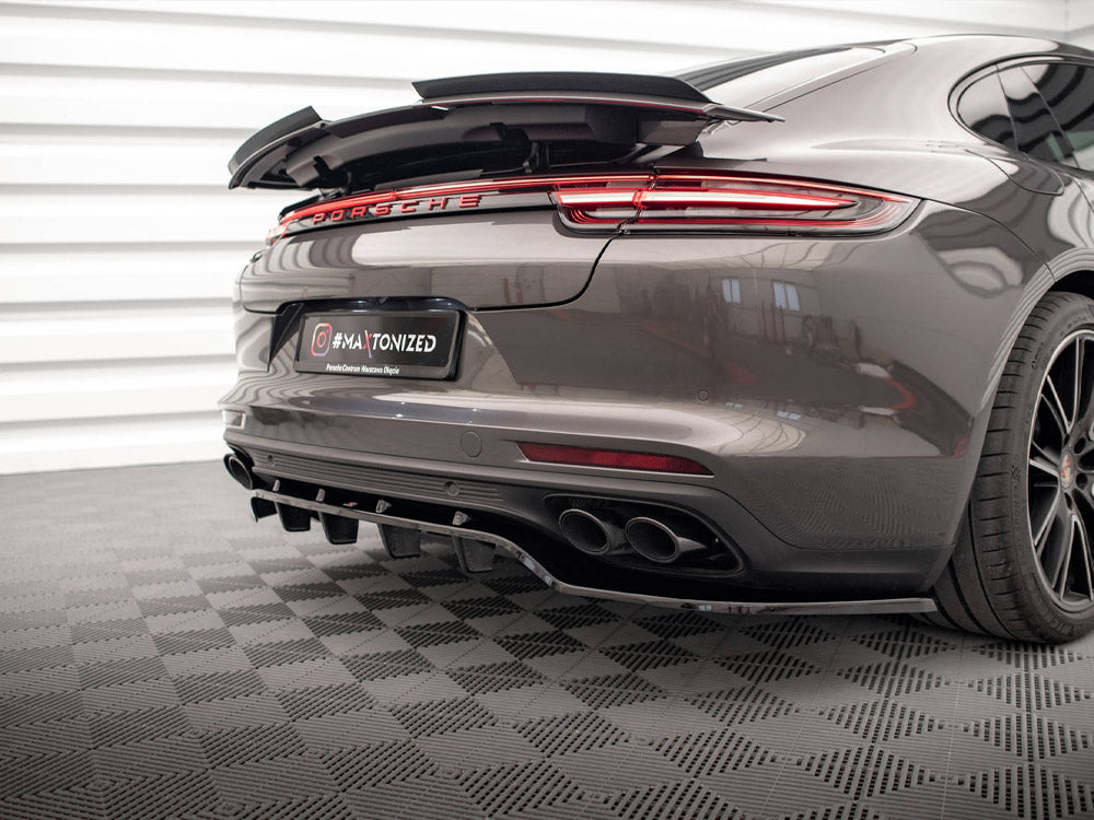 Maxton Design Rear Splitter (Vertical Bars) Porsche Panamera Turbo S E-Hybrid / Panamera E-Hybrid / Panamera 4S 971