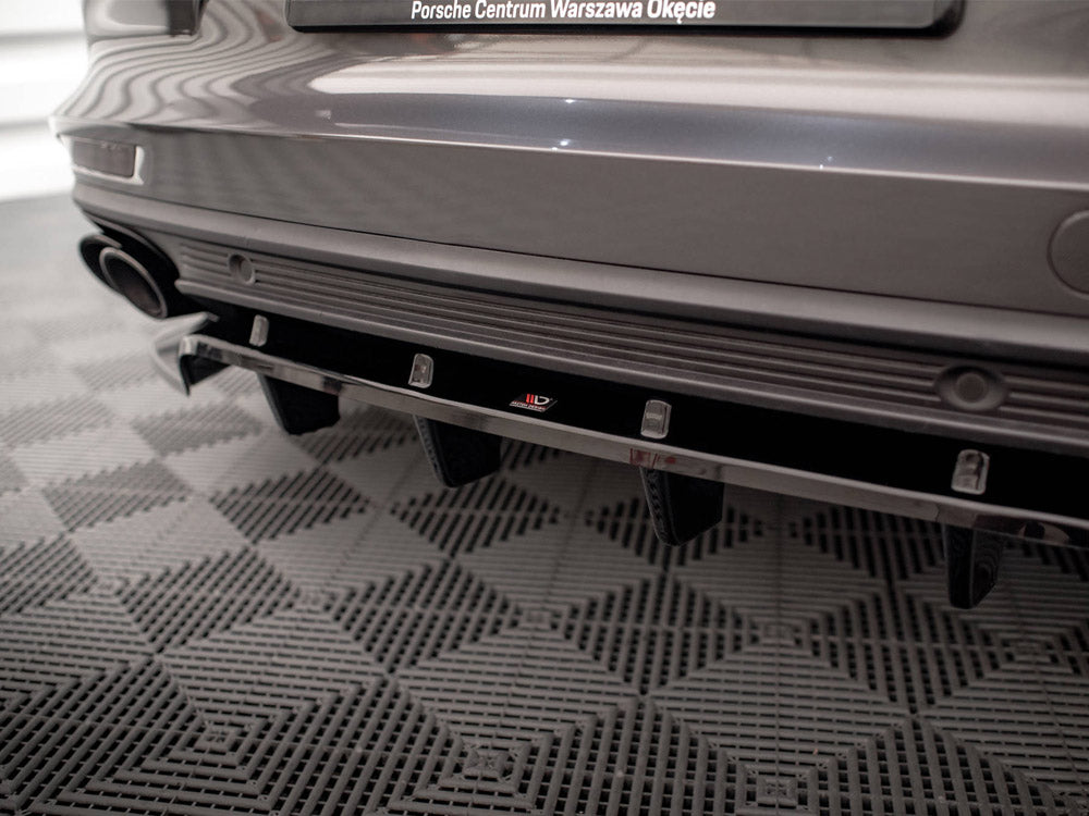 Maxton Design Rear Splitter (Vertical Bars) Porsche Panamera Turbo S E-Hybrid / Panamera E-Hybrid / Panamera 4S 971