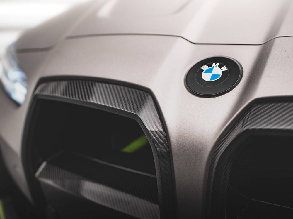 Maxton Design Carbon Fiber Front Grill + License Plate Holder Base BMW M4 G82 / M3 G80