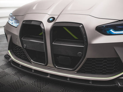 Maxton Design Carbon Fiber Front Grill + License Plate Holder Base BMW M4 G82 / M3 G80