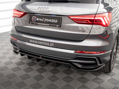 Maxton Design Central Rear Splitter (Vertical Bars) Audi Q3 S-Line F3
