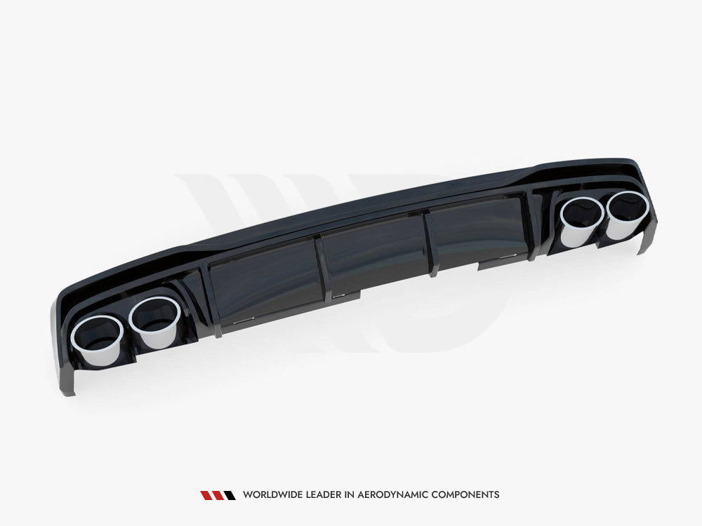 Maxton Design Reduced - Rear Valance + Black Exhaust Ends Imitation Audi S6 / A6 S-Line C8