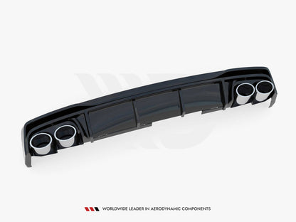Maxton Design Reduced - Rear Valance + Black Exhaust Ends Imitation Audi S6 / A6 S-Line C8