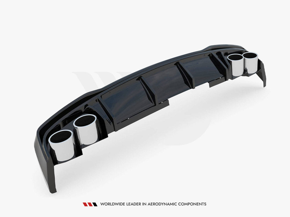 Maxton Design Reduced - Rear Valance + Black Exhaust Ends Imitation Audi S6 / A6 S-Line C8