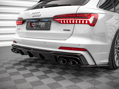Maxton Design Reduced - Rear Valance + Black Exhaust Ends Imitation Audi S6 / A6 S-Line C8
