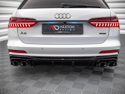 Maxton Design Reduced - Rear Valance + Black Exhaust Ends Imitation Audi S6 / A6 S-Line C8