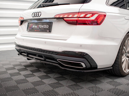 Maxton Design Central Rear Splitter (Vertical Bars) Audi A4 S-Line B9 Facelift