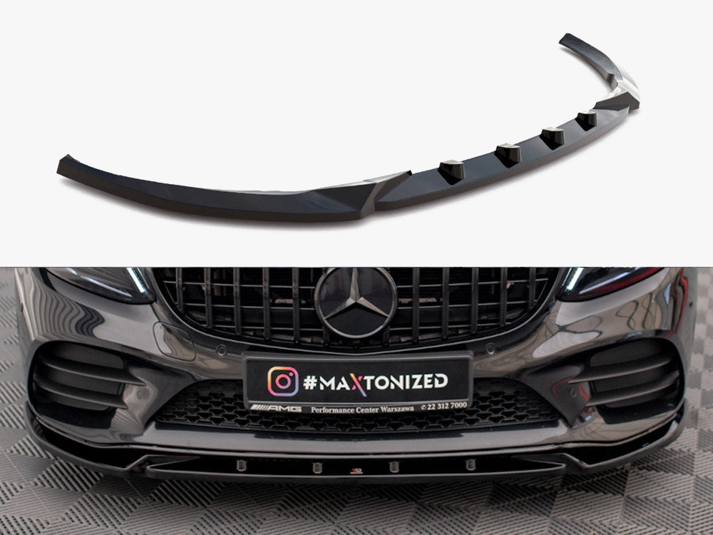 Maxton Design Front Splitter V.2 Mercedes-Benz C AMG Line Sedan / Coupe / Estate W205 / C205 / S205 Facelift