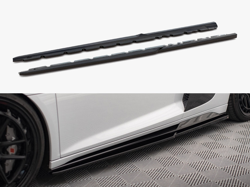 Maxton Design Side Skirts Diffusers V.2 Audi R8 Mk2 Facelift - Carbon Look