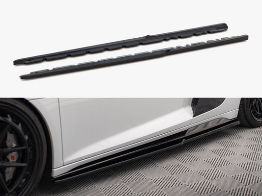 Maxton Design Side Skirts Diffusers V.2 Audi R8 Mk2 Facelift - Carbon Look