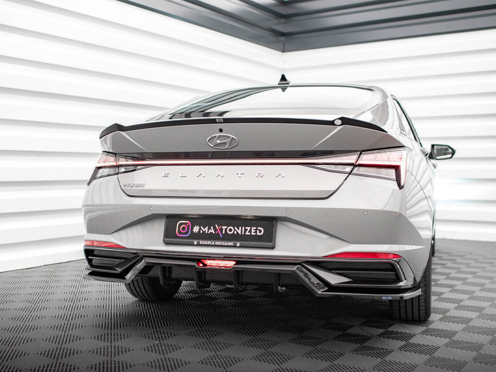 Maxton Design Central Rear Splitter (Vertical Bars) Hyundai Elantra Mk7