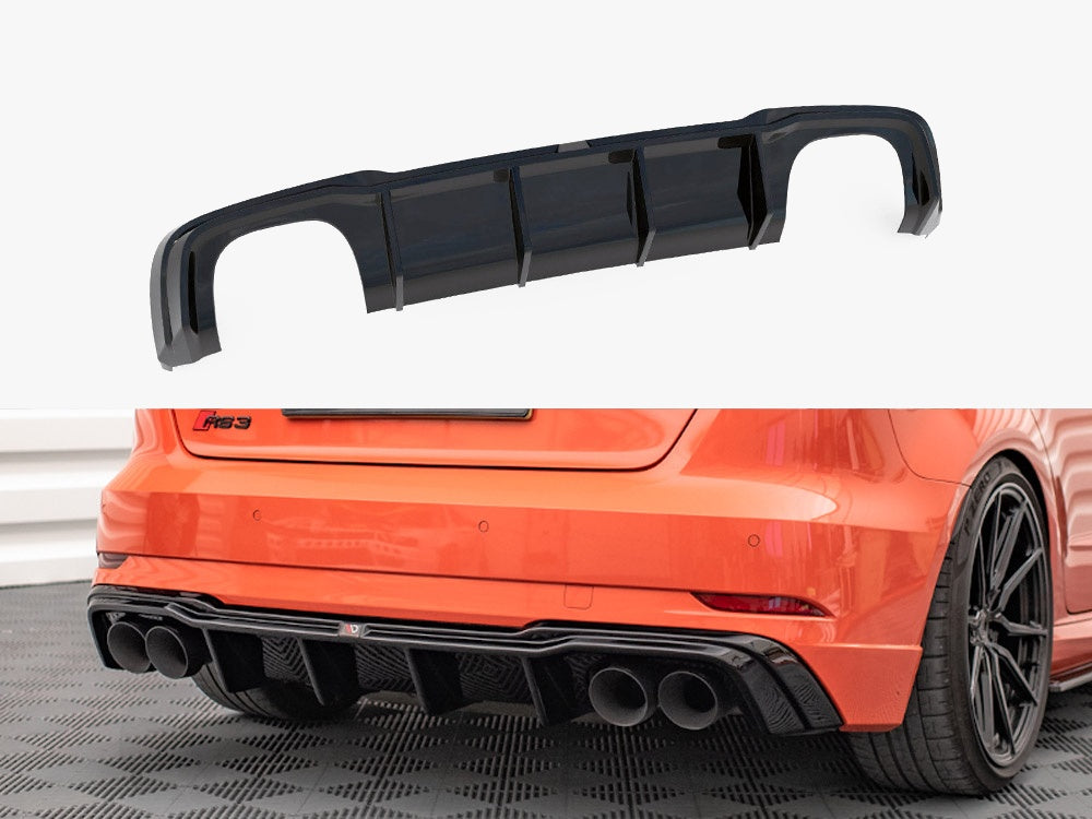 Maxton Design Rear Valance + Milltek Sport Resonated Exhaust Audi RS3 Sportback 8V Facelift