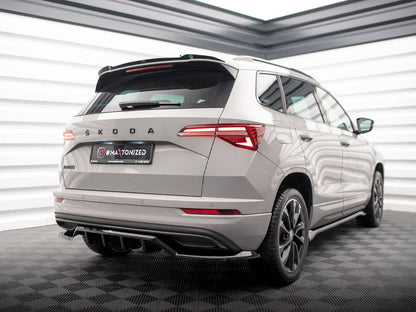 Maxton Design Rear Splitter (Vertical Bars) Skoda Karoq Sportline Mk1 Facelift