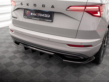 Maxton Design Rear Splitter (Vertical Bars) Skoda Karoq Sportline Mk1 Facelift