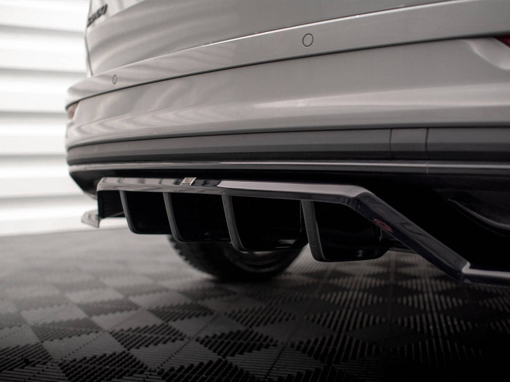 Maxton Design Rear Splitter (Vertical Bars) Skoda Karoq Sportline Mk1 Facelift