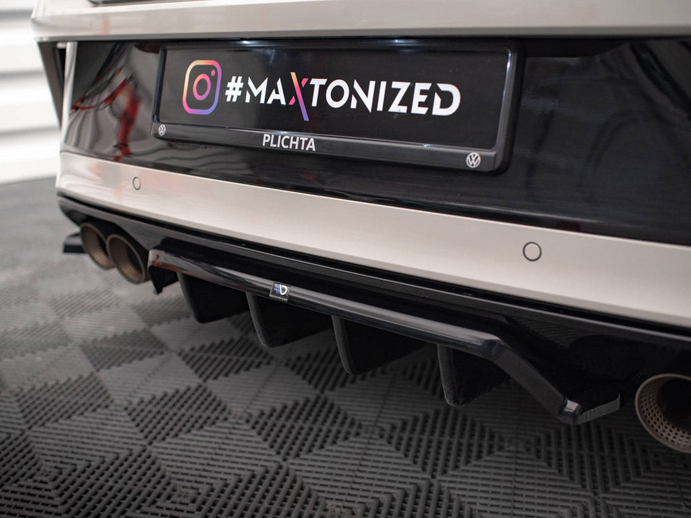 Maxton Design Rear Splitter (Vertical Bars) Volkswagen T-Roc R / R-Line Mk1 Facelift