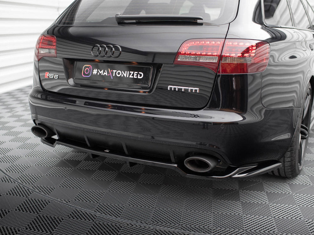 Maxton Design Central Rear Splitter (Vertical Bars) Audi RS6 Avant C6