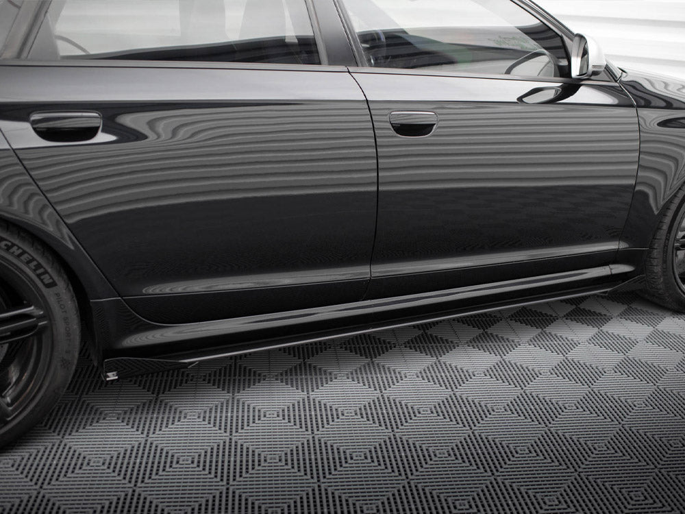 Maxton Design Street PRO Side Skirts Diffusers + Flaps Audi RS6 Avant C6