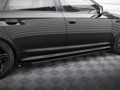 Maxton Design Street PRO Side Skirts Diffusers + Flaps Audi RS6 Avant C6