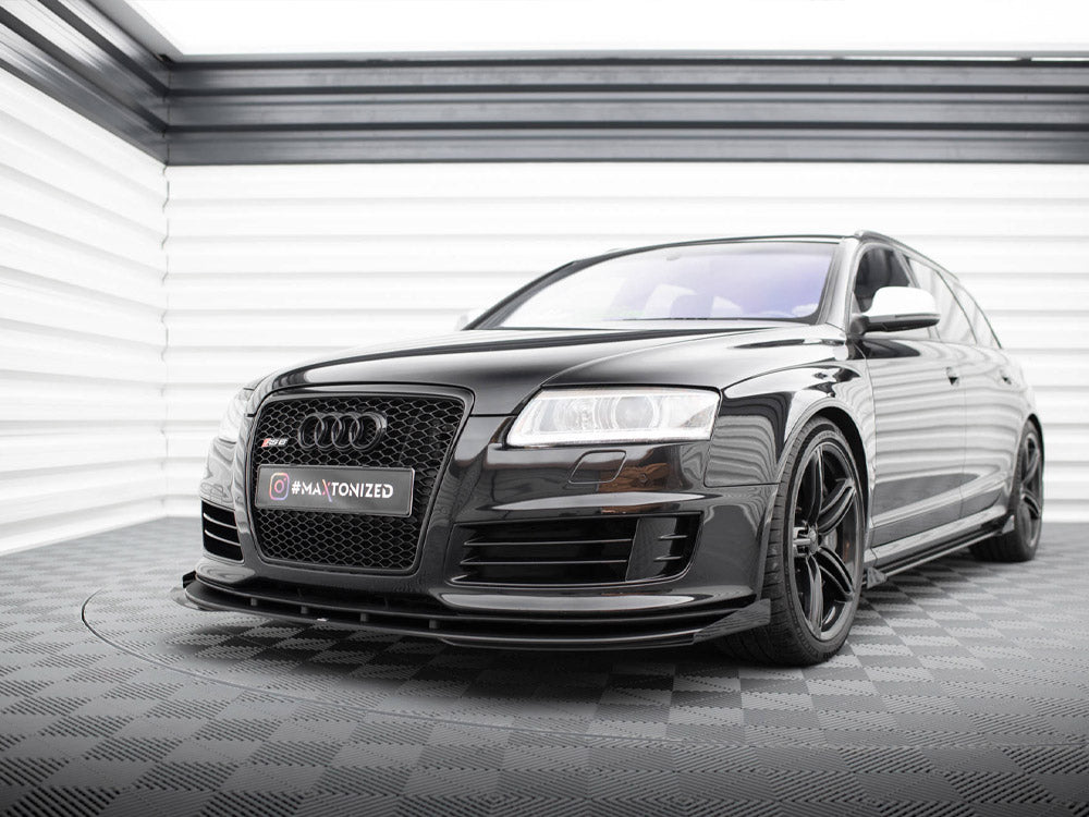 Maxton Design Street PRO Front Splitter + Flaps Audi RS6 Avant C6