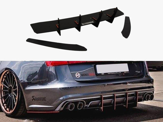 Maxton Design Rear Diffuser & Rear Side Splitters Audi S6 C7 Facelift
