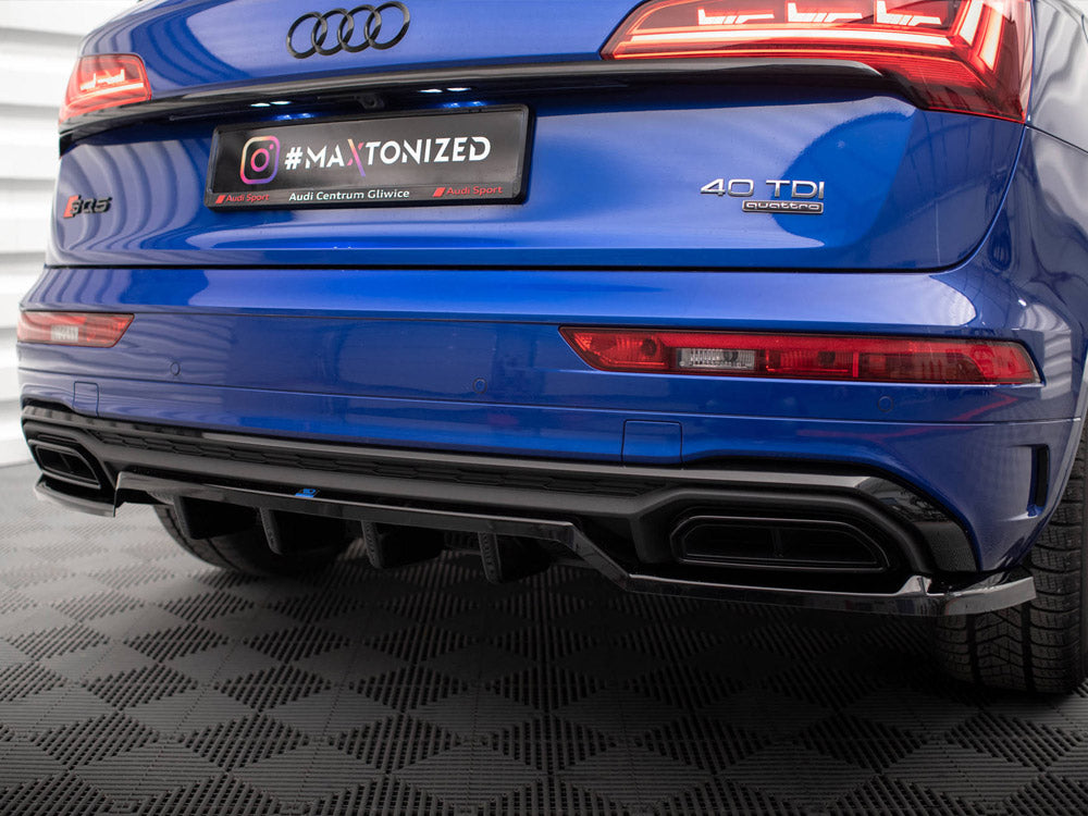 Maxton Design Central Rear Splitter (Vertical Bars) Audi Q5 S-Line SUV Mk2 Facelift