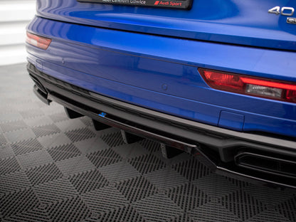 Maxton Design Central Rear Splitter (Vertical Bars) Audi Q5 S-Line SUV Mk2 Facelift