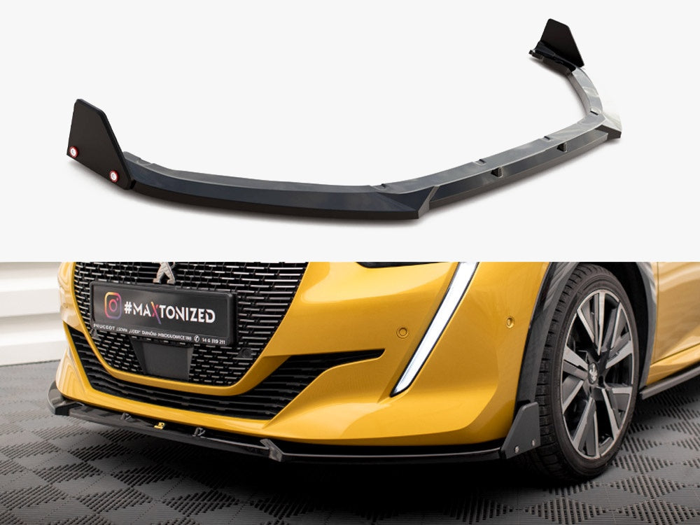 Maxton Design Front Splitter V.1 + Flaps Peugeot 208 GT Mk2