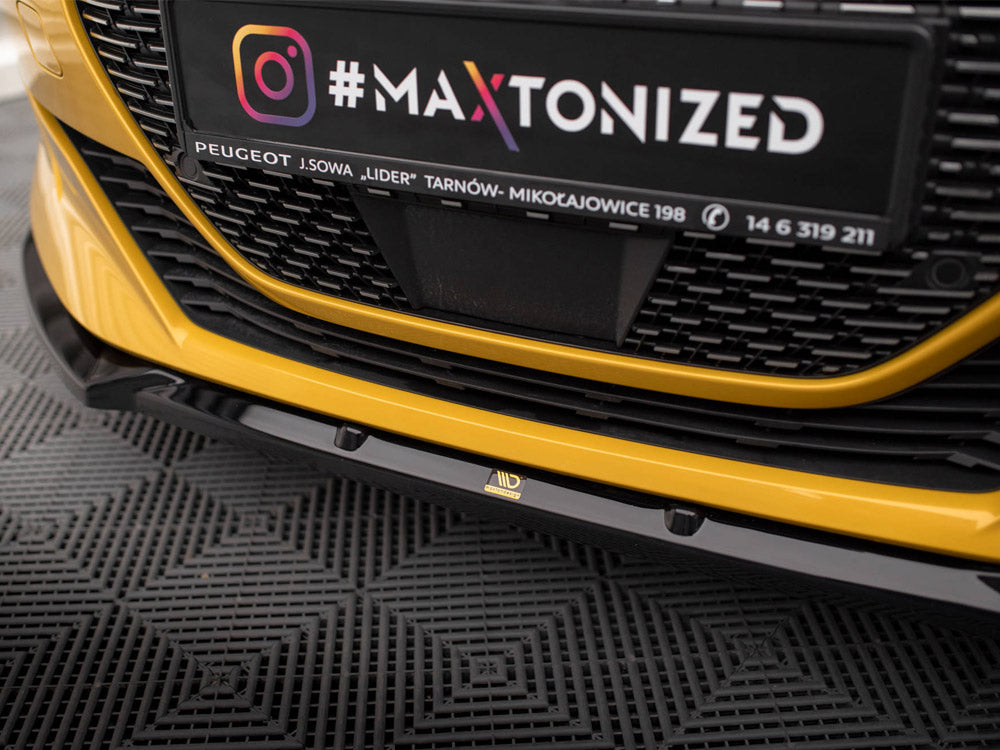 Maxton Design Front Splitter V.1 + Flaps Peugeot 208 GT Mk2
