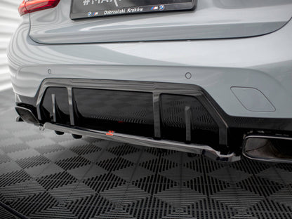 Maxton Design Central Rear Splitter (Vertical Bars) V.1 BMW M340i G20 / G21 Facelift