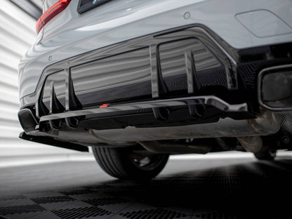 Maxton Design Central Rear Splitter (Vertical Bars) V.1 BMW M340i G20 / G21 Facelift