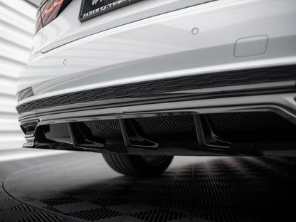 Maxton Design Central Rear Splitter (Vertical Bars) Audi A8 S-Line D5