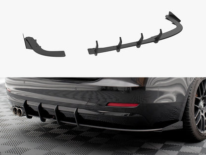 Maxton Design Street PRO Rear Diffuser + Flaps BMW 4 Gran Coupe F36 - Black-Red + Gloss Flaps