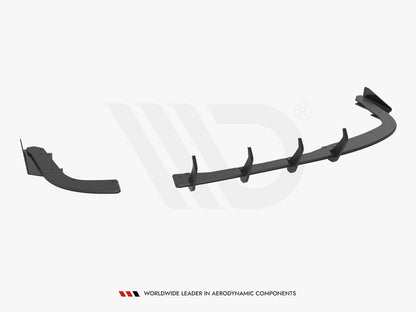 Maxton Design Street PRO Rear Diffuser + Flaps BMW 4 Gran Coupe F36 - Black-Red + Gloss Flaps