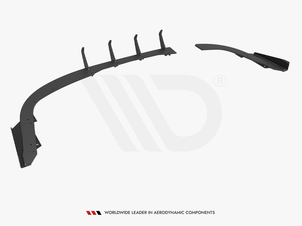 Maxton Design Street PRO Rear Diffuser + Flaps BMW 4 Gran Coupe F36 - Black-Red + Gloss Flaps