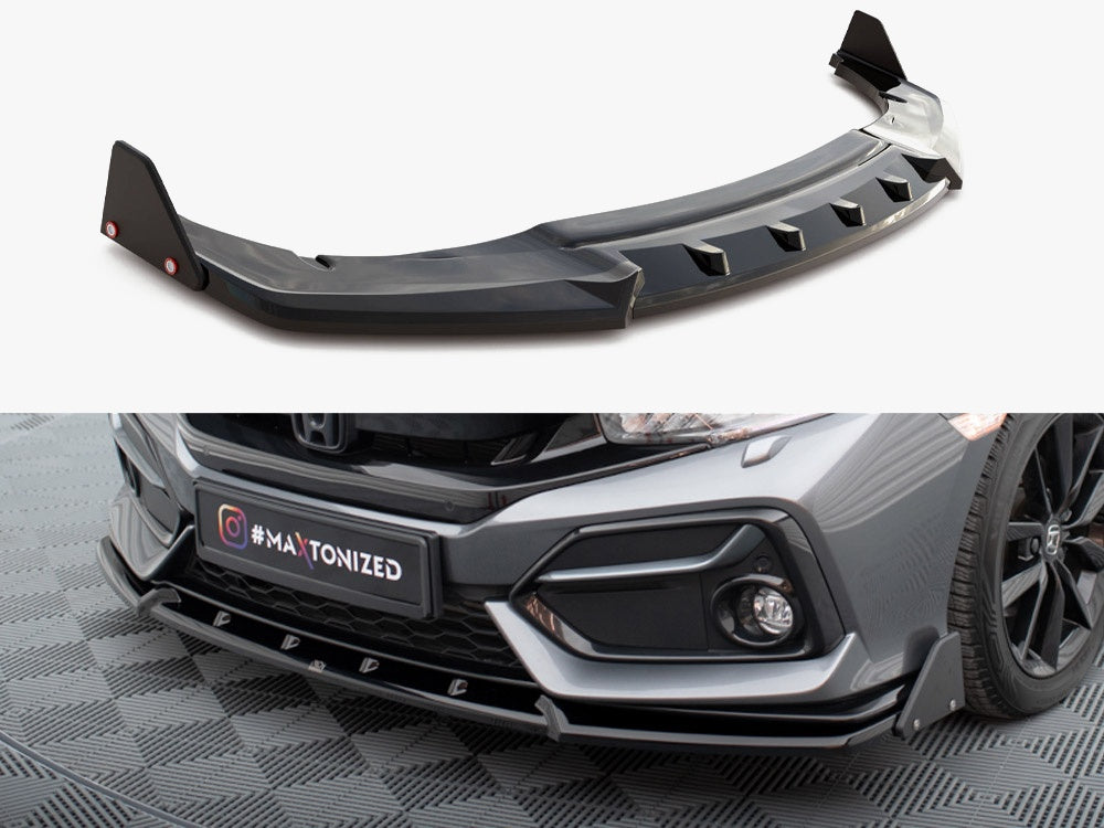 Maxton Design Front Splitter V.1 + Flaps Honda Civic Sport Mk 10