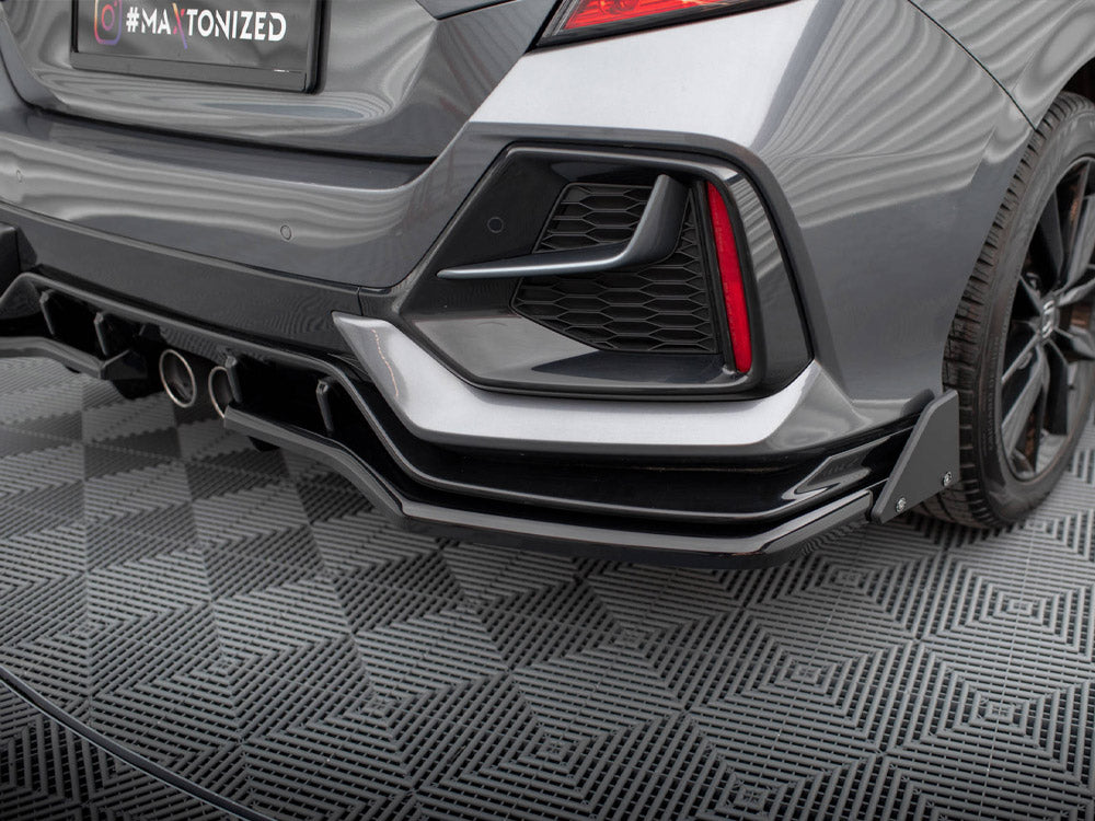 Maxton Design Rear Splitter V.1 (Vertical Bars) + Flaps Honda Civic Sport Mk10 Facelift