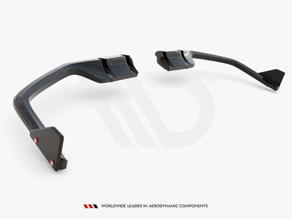 Maxton Design Rear Splitter V.1 (Vertical Bars) + Flaps Honda Civic Sport Mk10 Facelift