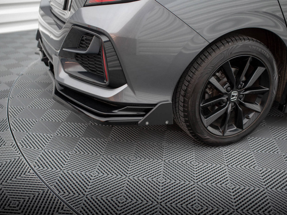Maxton Design Rear Splitter V.1 (Vertical Bars) + Flaps Honda Civic Sport Mk10 Facelift