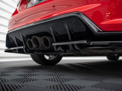 Maxton Design Central Rear Splitter (Vertical Bars) V.1 Honda Civic Type-R Mk 11