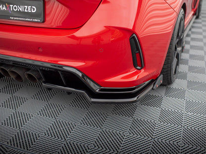 Maxton Design Central Rear Splitter (Vertical Bars) V.1 + Flaps Honda Civic Type-R Mk 11