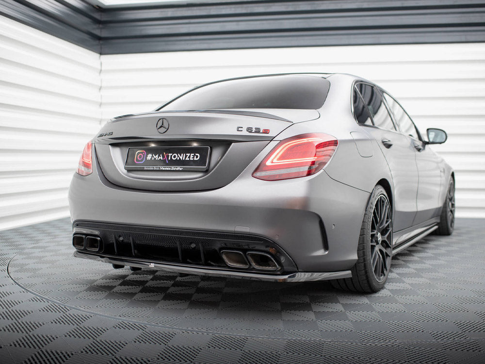Maxton Design Rear Splitter (Vertical Bars) Mercedes-AMG C63 Sedan / Estate W205 Facelift