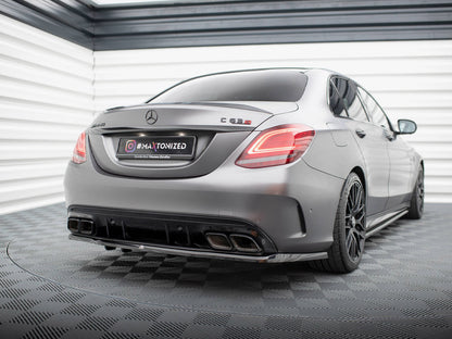 Maxton Design Rear Splitter (Vertical Bars) Mercedes-AMG C63 Sedan / Estate W205 Facelift