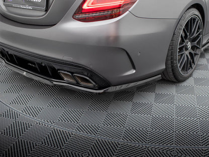Maxton Design Rear Splitter (Vertical Bars) Mercedes-AMG C63 Sedan / Estate W205 Facelift