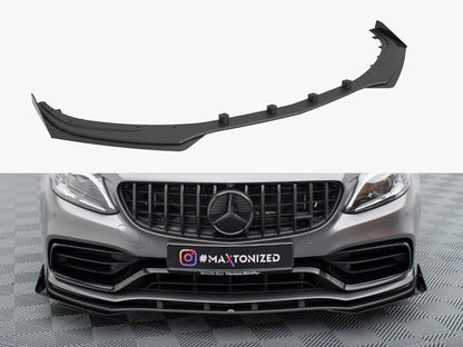 Maxton Design Street PRO Front Splitter + Flaps Mercedes-AMG C63 Sedan / Estate W205 Facelift