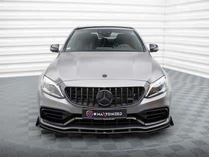 Maxton Design Street PRO Front Splitter + Flaps Mercedes-AMG C63 Sedan / Estate W205 Facelift