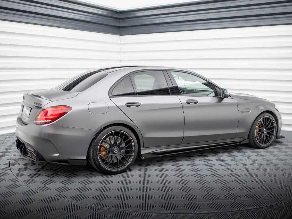 Maxton Design Street PRO Side Skirts Diffusers + Flaps Mercedes-AMG C63 Sedan / Estate W205 Facelift